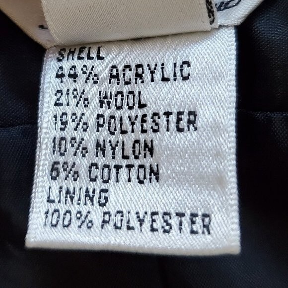 Vintage 90's Talbots Black & Cream Gingham Wool Skirt - Picture 8 of 8